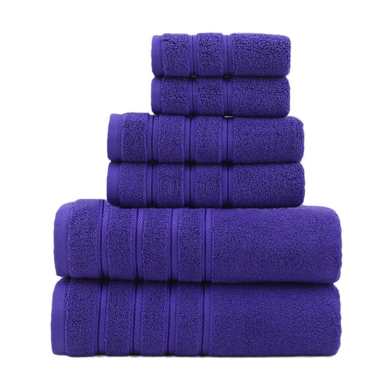 6-Piece Purple Towel Set for Bathroom, Soft & Absorbent Cotton Towels V1106-DSZ-XXX-NNNSDCV
