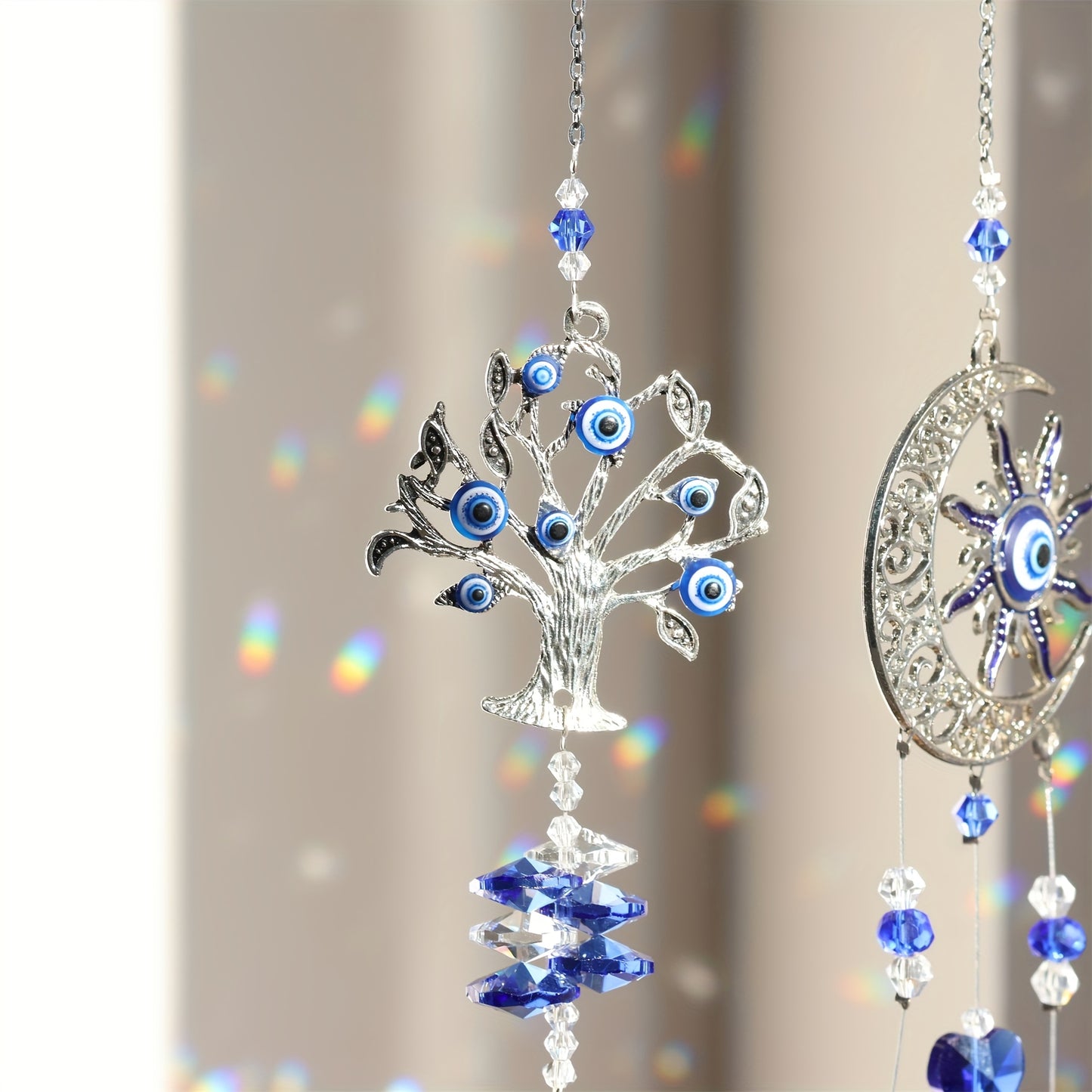 3pc Evil Eye Crystal Sun Capture Pendant Suitable for Home Window Decoration and Garden Hanging Decoration V1106-EMZS-001