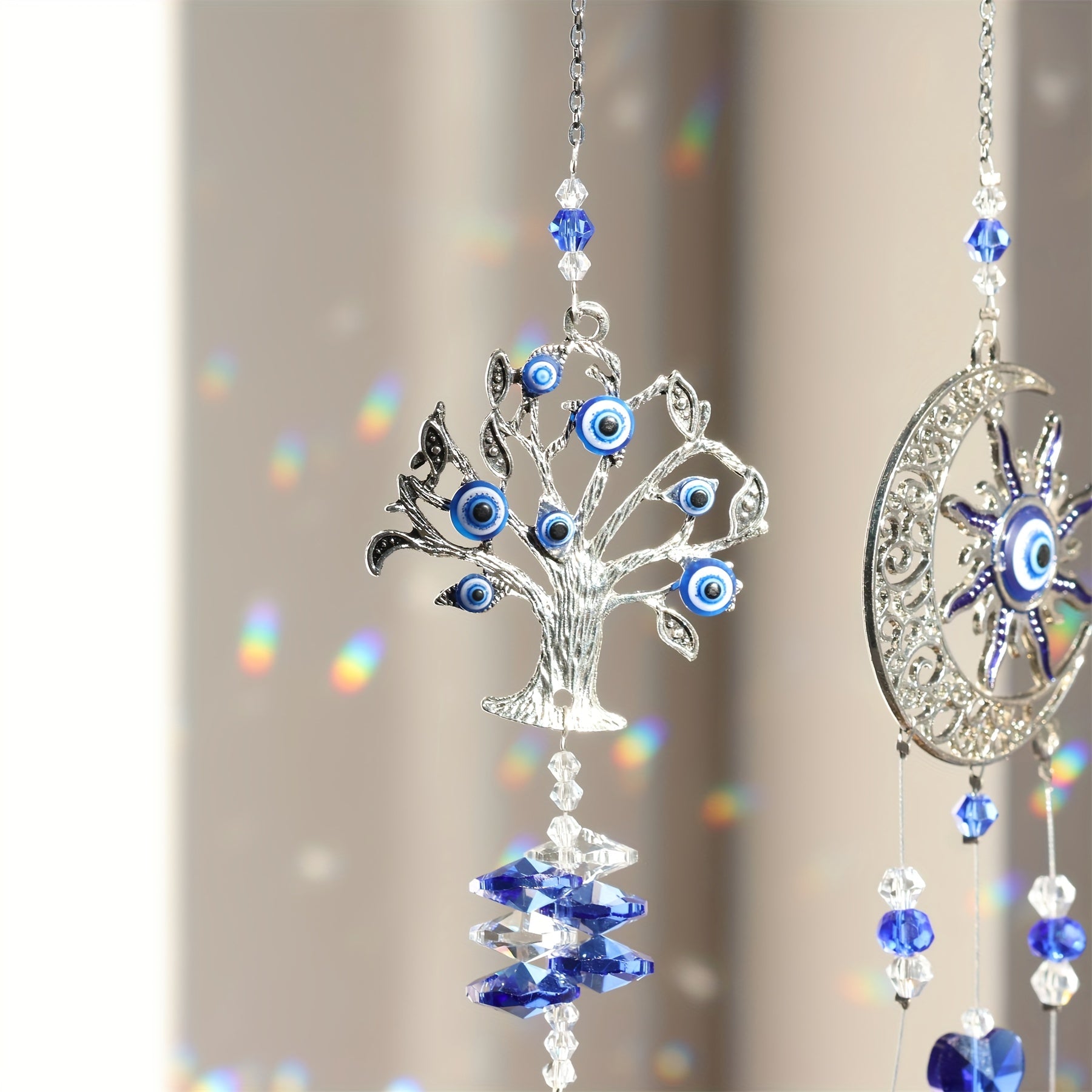 3pc Evil Eye Crystal Sun Capture Pendant Suitable for Home Window Decoration and Garden Hanging Decoration V1106-EMZS-001