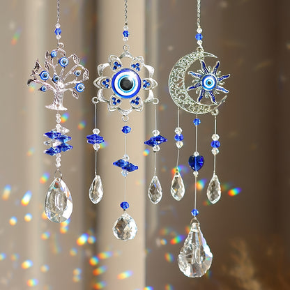 3pc Evil Eye Crystal Sun Capture Pendant Suitable for Home Window Decoration and Garden Hanging Decoration V1106-EMZS-001