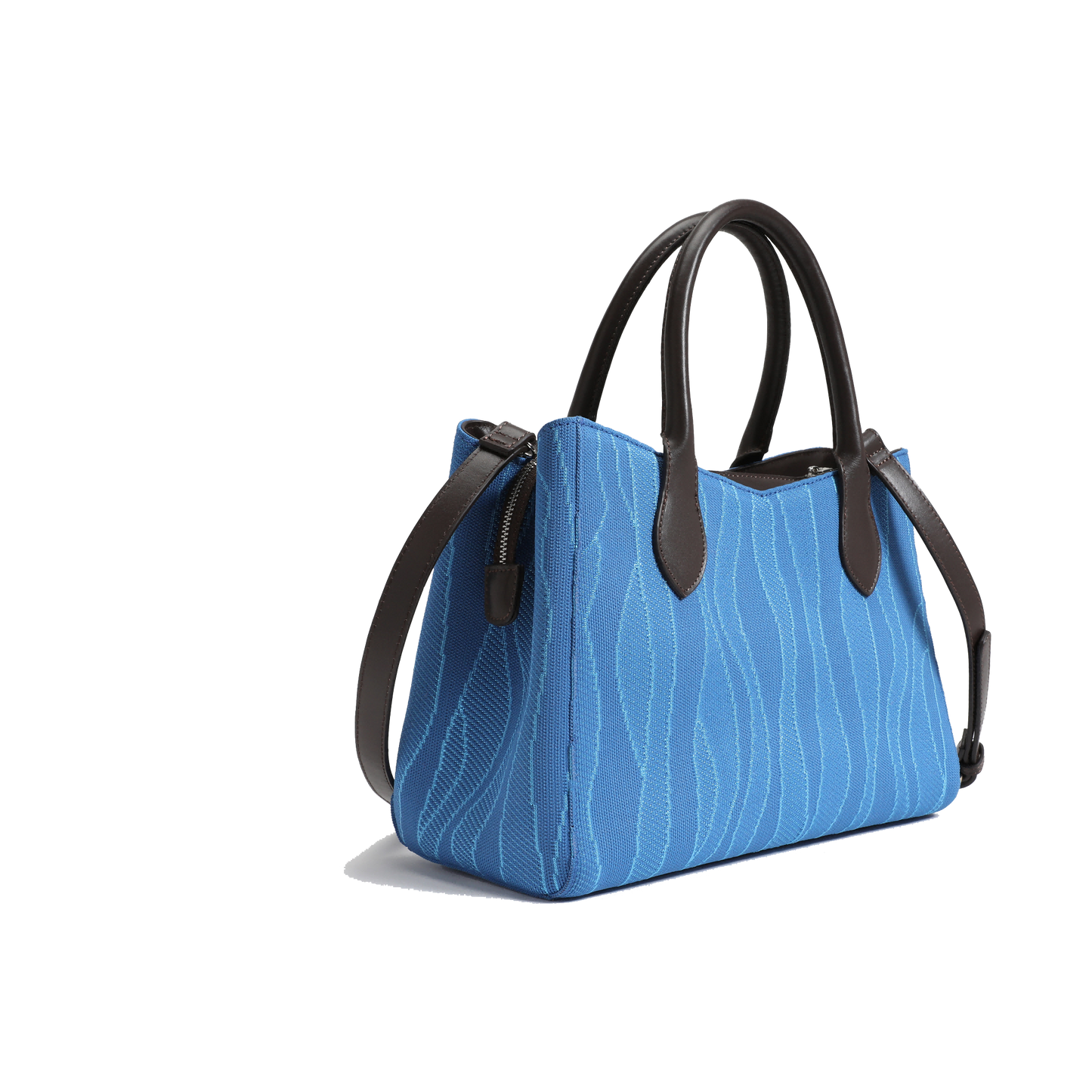 Color-contrast leather shoulder bag | 3D woven pattern small tote, one bag for commuting and shopping V1106-HEBB-001