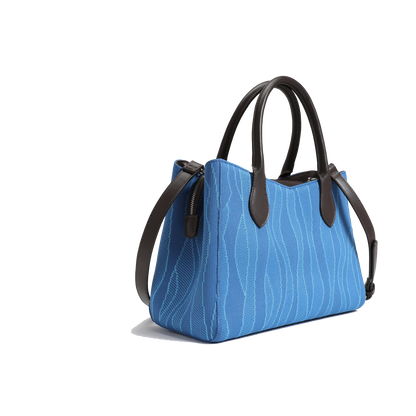 Color-contrast leather shoulder bag | 3D woven pattern small tote, one bag for commuting and shopping V1106-HEBB-001