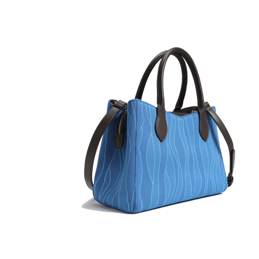 Color-contrast leather shoulder bag | 3D woven pattern small tote, one bag for commuting and shopping V1106-HEBB-001