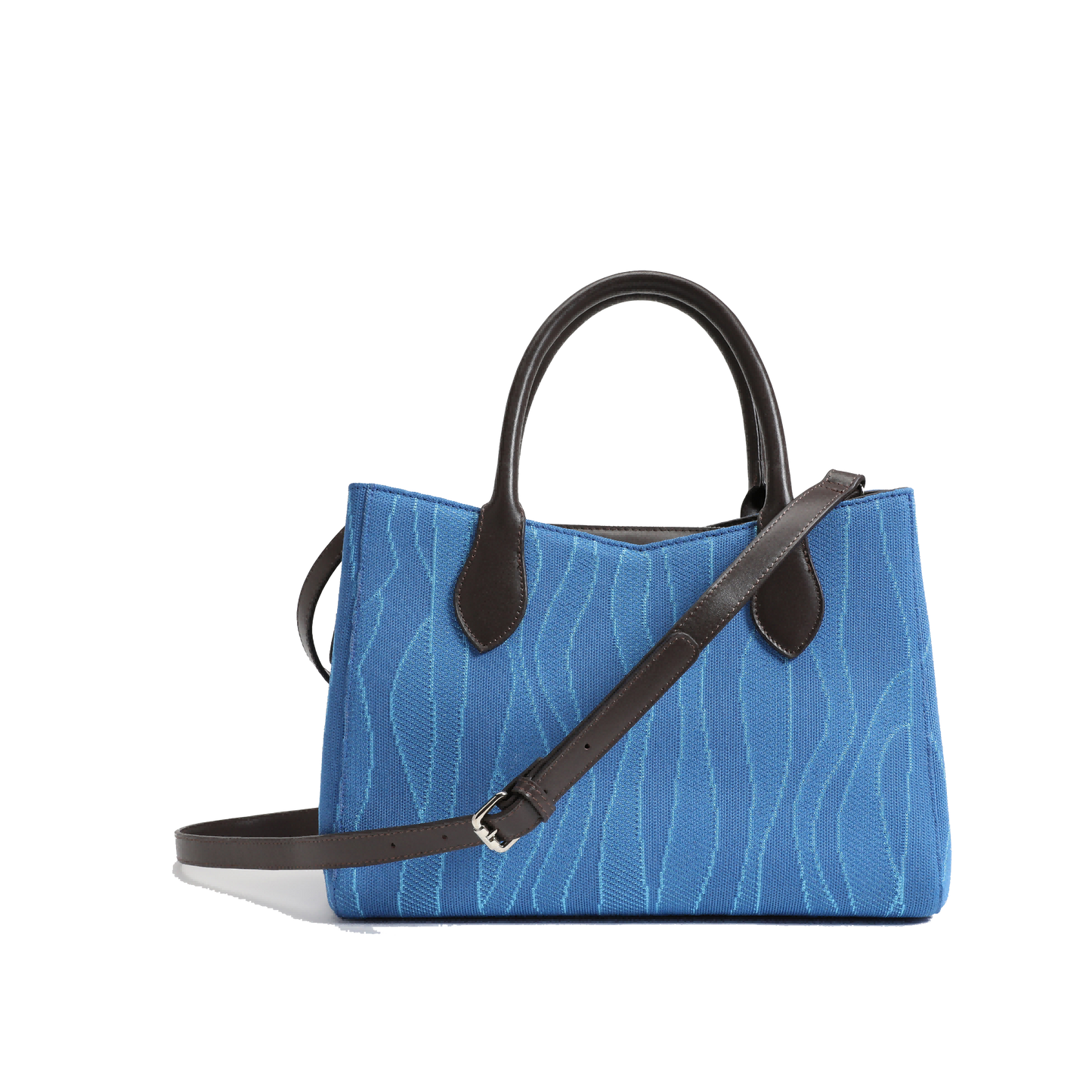 Color-contrast leather shoulder bag | 3D woven pattern small tote, one bag for commuting and shopping V1106-HEBB-001