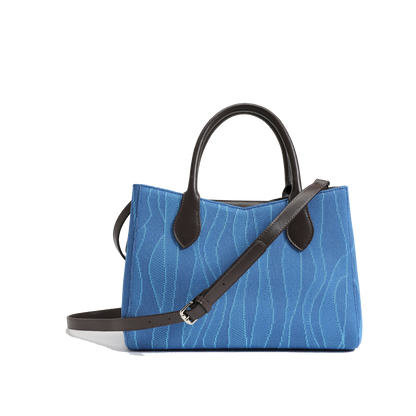 Color-contrast leather shoulder bag | 3D woven pattern small tote, one bag for commuting and shopping V1106-HEBB-001