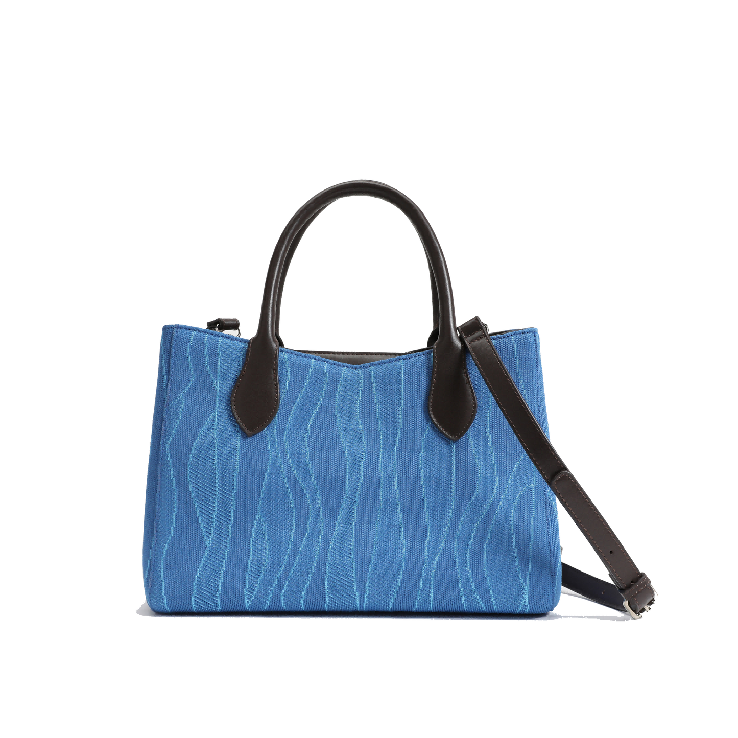 Color-contrast leather shoulder bag | 3D woven pattern small tote, one bag for commuting and shopping V1106-HEBB-001