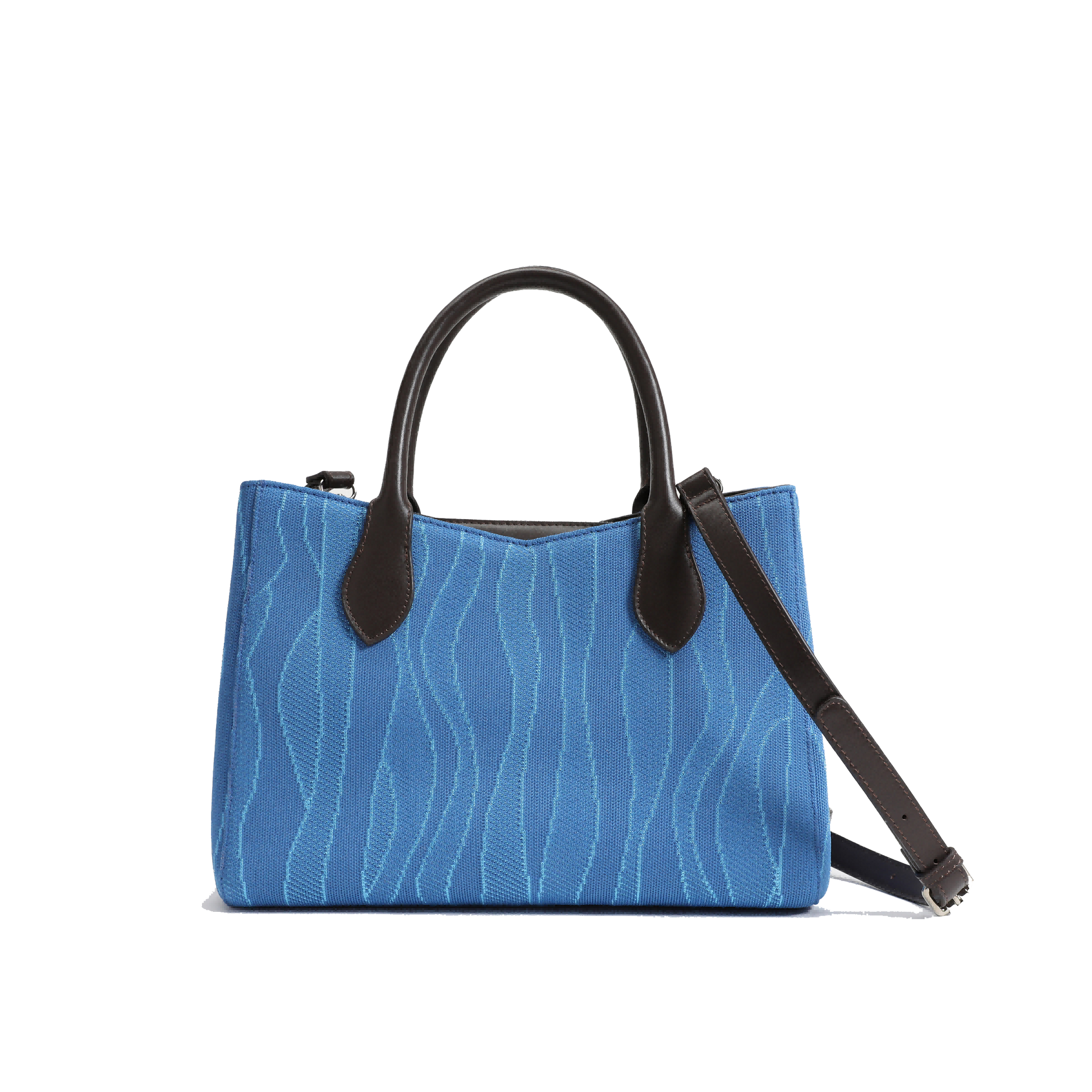 Color-contrast leather shoulder bag | 3D woven pattern small tote, one bag for commuting and shopping V1106-HEBB-001
