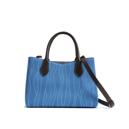 Color-contrast leather shoulder bag | 3D woven pattern small tote, one bag for commuting and shopping V1106-HEBB-001