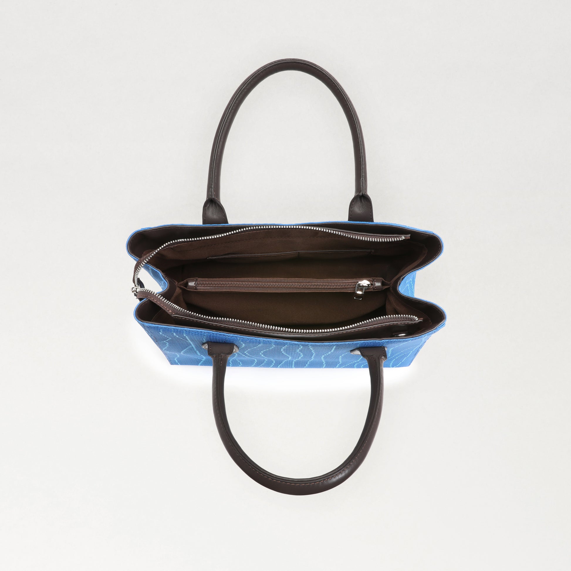 Color-contrast leather shoulder bag | 3D woven pattern small tote, one bag for commuting and shopping V1106-HEBB-001