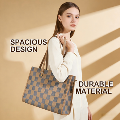 Commuter tote bag | dual-purpose handbag and shoulder bag, can hold a computer, documents, and coffee, gentle V1106-HEBB-004