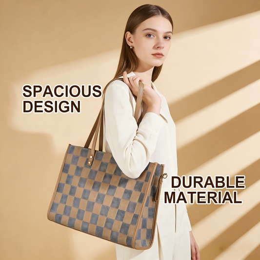 Commuter tote bag | dual-purpose handbag and shoulder bag, can hold a computer, documents, and coffee, gentle V1106-HEBB-004