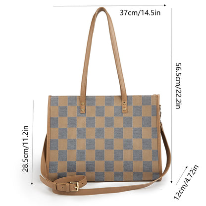 Commuter tote bag | dual-purpose handbag and shoulder bag, can hold a computer, documents, and coffee, gentle V1106-HEBB-004