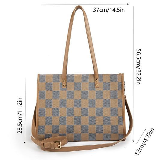 Commuter tote bag | dual-purpose handbag and shoulder bag, can hold a computer, documents, and coffee, gentle V1106-HEBB-004