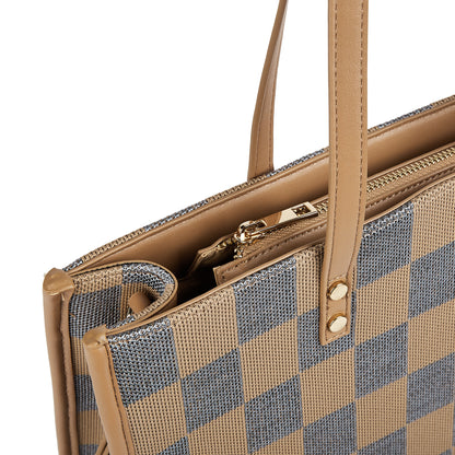 Commuter tote bag | dual-purpose handbag and shoulder bag, can hold a computer, documents, and coffee, gentle V1106-HEBB-004