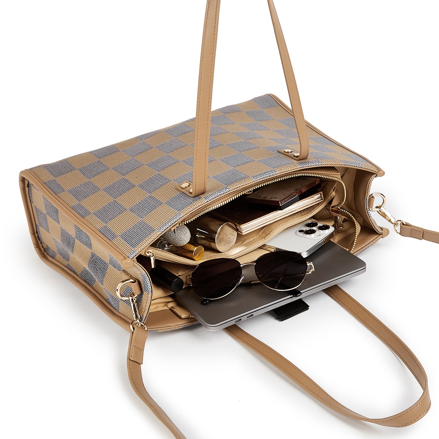 Commuter tote bag | dual-purpose handbag and shoulder bag, can hold a computer, documents, and coffee, gentle V1106-HEBB-004