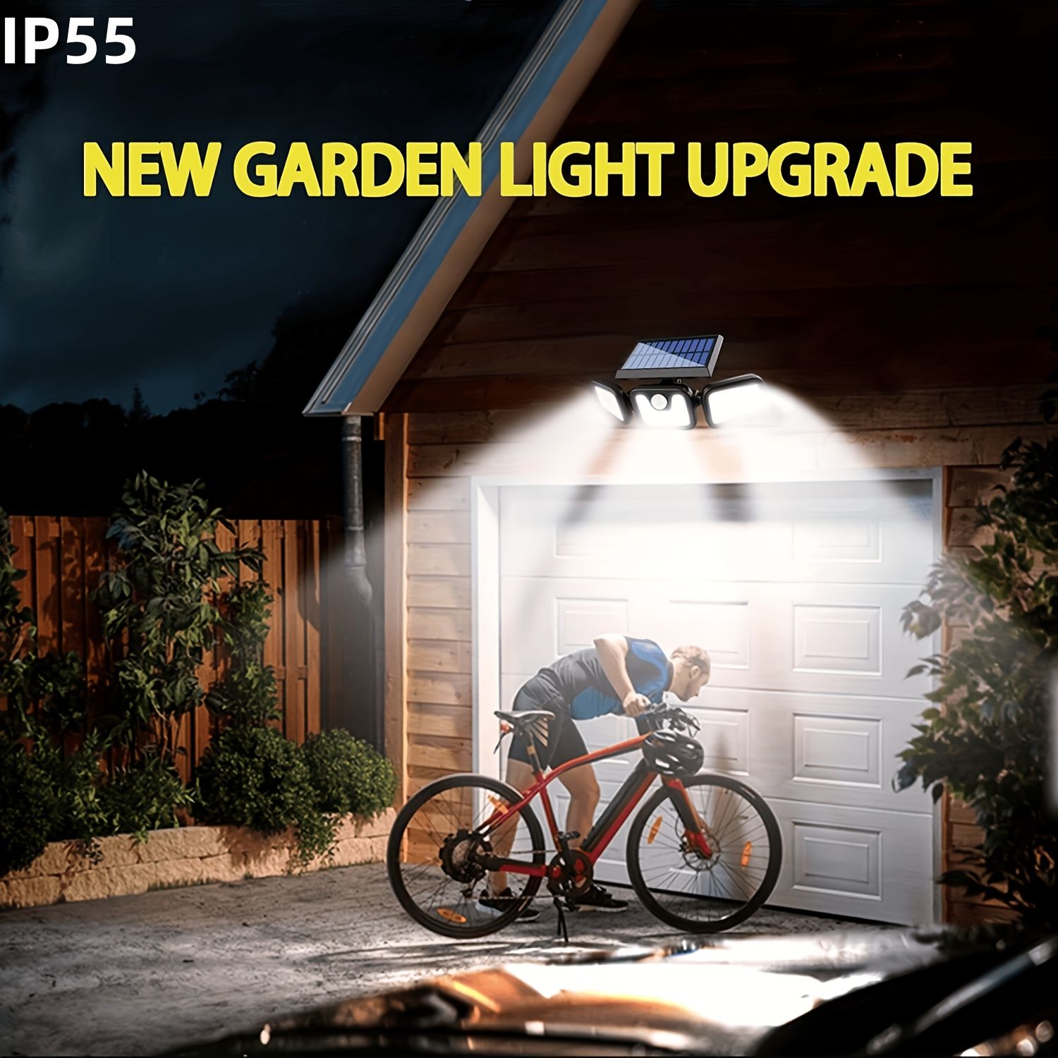 74 LED solar sensor lights with motion sensor, 3 brightness modes, outdoor wall lights, suitable for front V1106-HEDJ-004