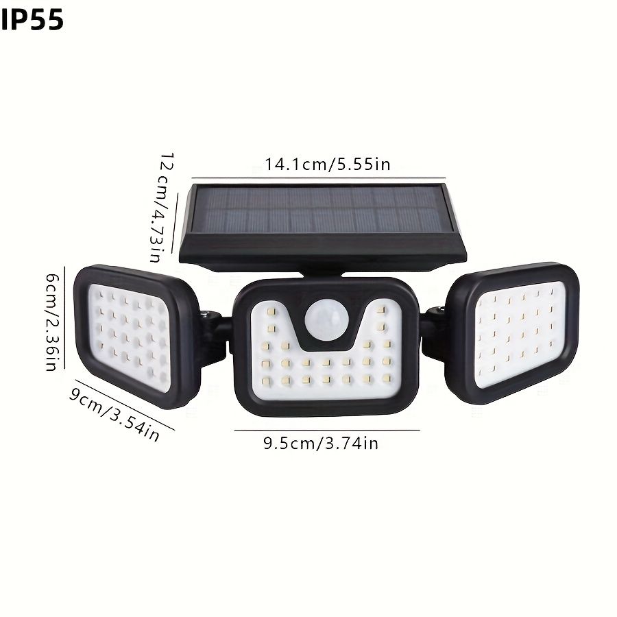 74 LED solar sensor lights with motion sensor, 3 brightness modes, outdoor wall lights, suitable for front V1106-HEDJ-004