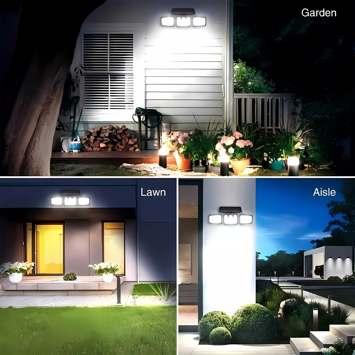 74 LED solar sensor lights with motion sensor, 3 brightness modes, outdoor wall lights, suitable for front V1106-HEDJ-004