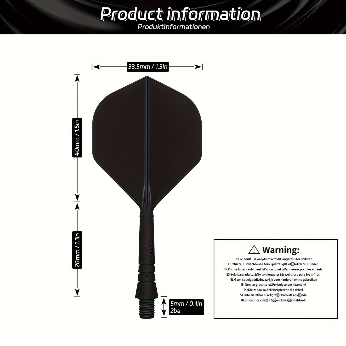 WEDARTER flying dart tail fin cross-border hot sale 2BA threaded integrated modified PP tough plastic V1106-HEFB-001