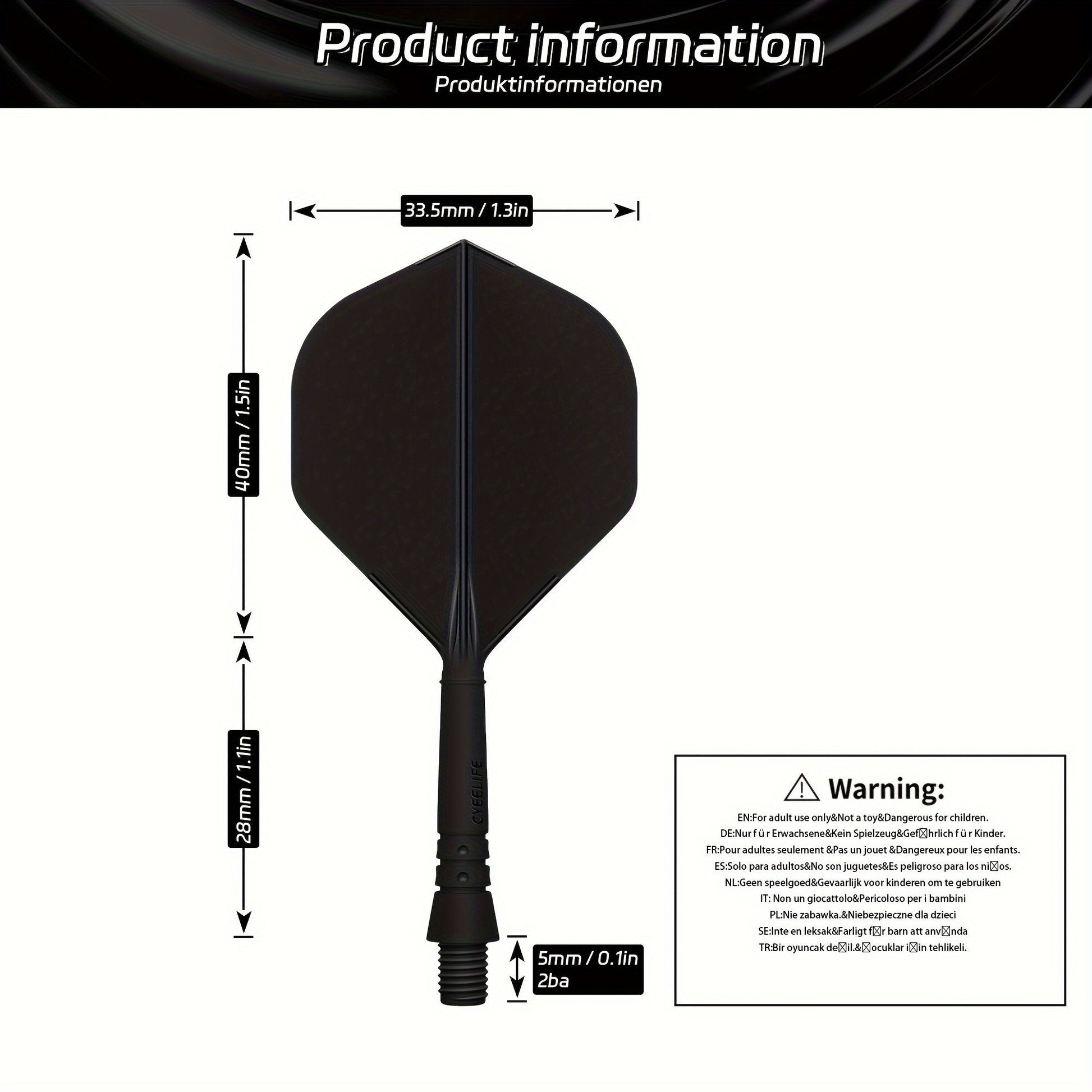 WEDARTER flying dart tail fin cross-border hot sale 2BA threaded integrated modified PP tough plastic V1106-HEFB-001
