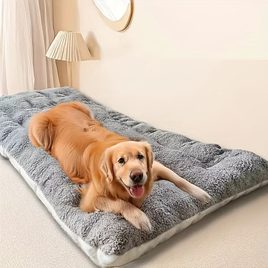 Christmas. A holiday gift for the dog. A warm dog bed in winter. Dog kennel. Dog cage mat. Dog cage mat. V1106-HEGG-003