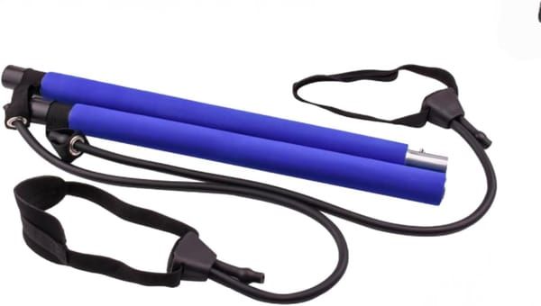 Blue multi-functional Pilates fitness stick elastic rope yoga pole stretch back training device chest V1106-HEJS-001