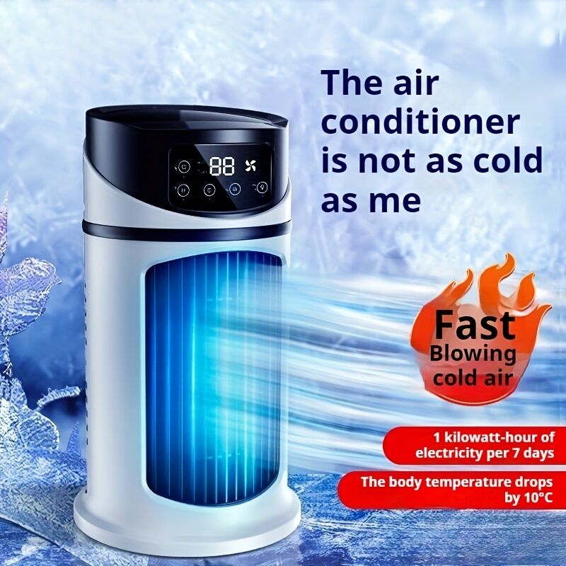 3-second cooling technology! 6-speed USB portable air conditioner humidifier - super silent 25 decibels, V1106-HEKT-001