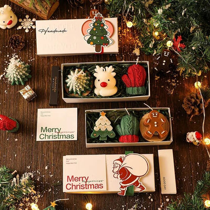 Christmas Creative Handmade Fragrance Candle Gift Box Christmas Tree Little Deer Shape Incense Candle Gift Box V1106-HELZ-001
