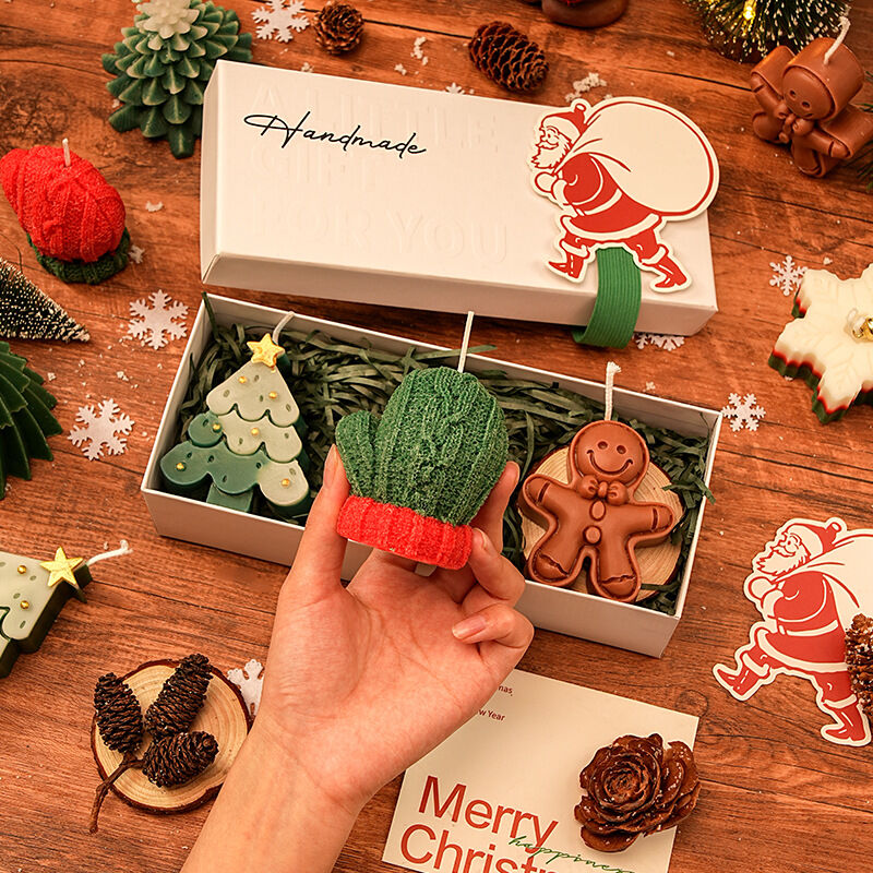 Christmas Creative Handmade Fragrance Candle Gift Box Christmas Tree Little Deer Shape Incense Candle Gift Box V1106-HELZ-001