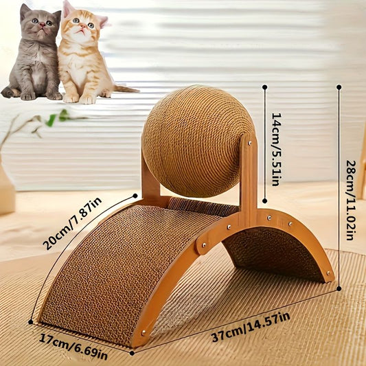 Ball cat scratching post, durable solid wood cat scratching board, vertical sisal scratching pad with V1106-HEMM-002