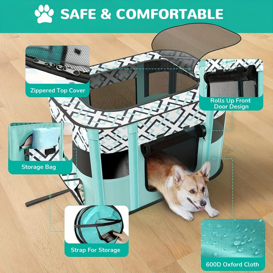 1 piece hot sale cat nursery pet nursery, foldable with a black handbag cat dog cage fence dog cat bed pet V1106-HEMM-003