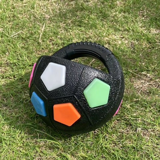 Football-shaped pet dog toys, sturdy and durable tooth-grinding training toys, squeaking sound toys V1106-HEMM-005
