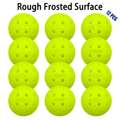 12pcs Pickleball , 40-hole seamless one-piece design, aerodynamic construction, excellent stability, rough V1106-HEPK-001