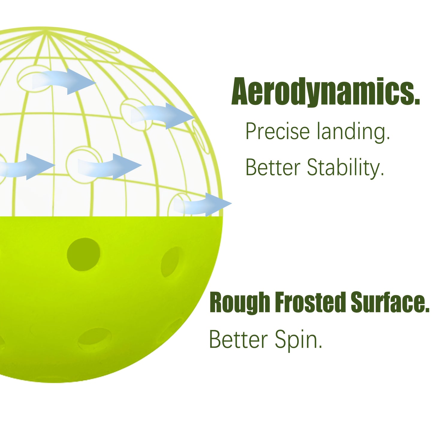 12pcs Pickleball , 40-hole seamless one-piece design, aerodynamic construction, excellent stability, rough V1106-HEPK-001