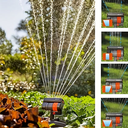 1 garden sprinkler with 16 nozzles, 180 degrees rotating adjustable head, automatic irrigation system, wide V1106-HEPT-001