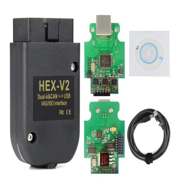 Car VCDS HEX-V 2 OBD2 diagnostic line, USB interface scanner with VCDS software, unlimited VIN, V1106-HEQC-002