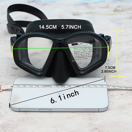 Professional adult small face free diving mask snorkeling mask box set, high-definition tempered glass V1106-HEQSJ-001