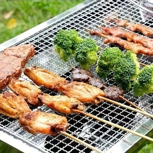 50 stainless steel barbecue skewers for outdoor picnics, perfect for outdoor barbecues, camping, and picnics. V1106-HEQZ-001