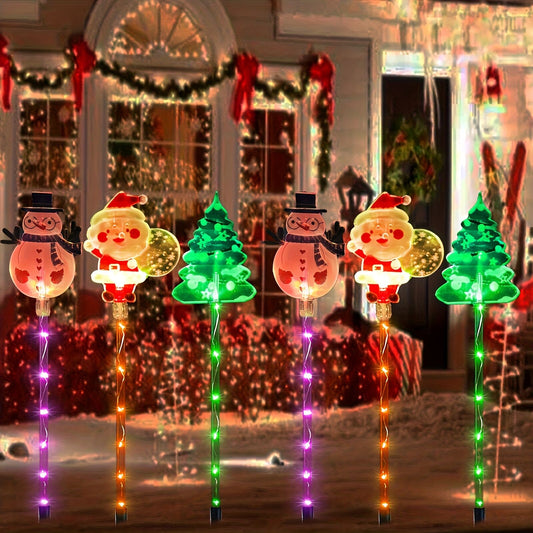 6-piece solar outdoor/indoor Christmas light strip with automatic switch function - solar lawn decoration, V1106-HESD-001