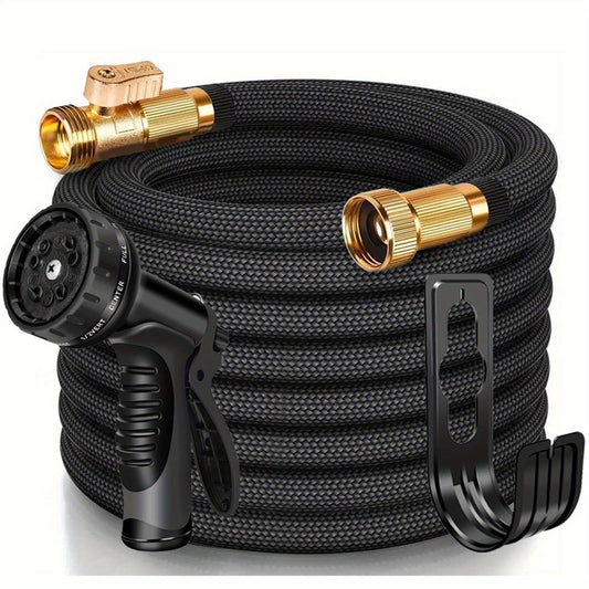 LOVFEN Garden Water Hose 30.49 meters, non-extensible lightweight hose, with nozzle, suitable for use in V1106-HESG-001