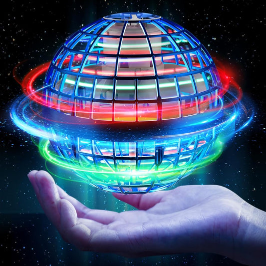 Flying Ball Toy - Hand-controlled Reaction Dart Rotating Drone with LED Lights, Floating Ball Finger Toy, V1106-HETL-001