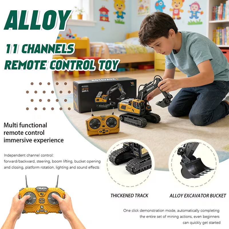 2.4G Remote Control Excavator Alloy Excavator Model Engineering Car Remote Control Car Boy Girl Unlimited V1106-HEWJ-001