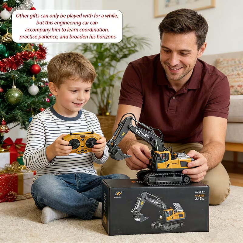2.4G Remote Control Excavator Alloy Excavator Model Engineering Car Remote Control Car Boy Girl Unlimited V1106-HEWJ-001
