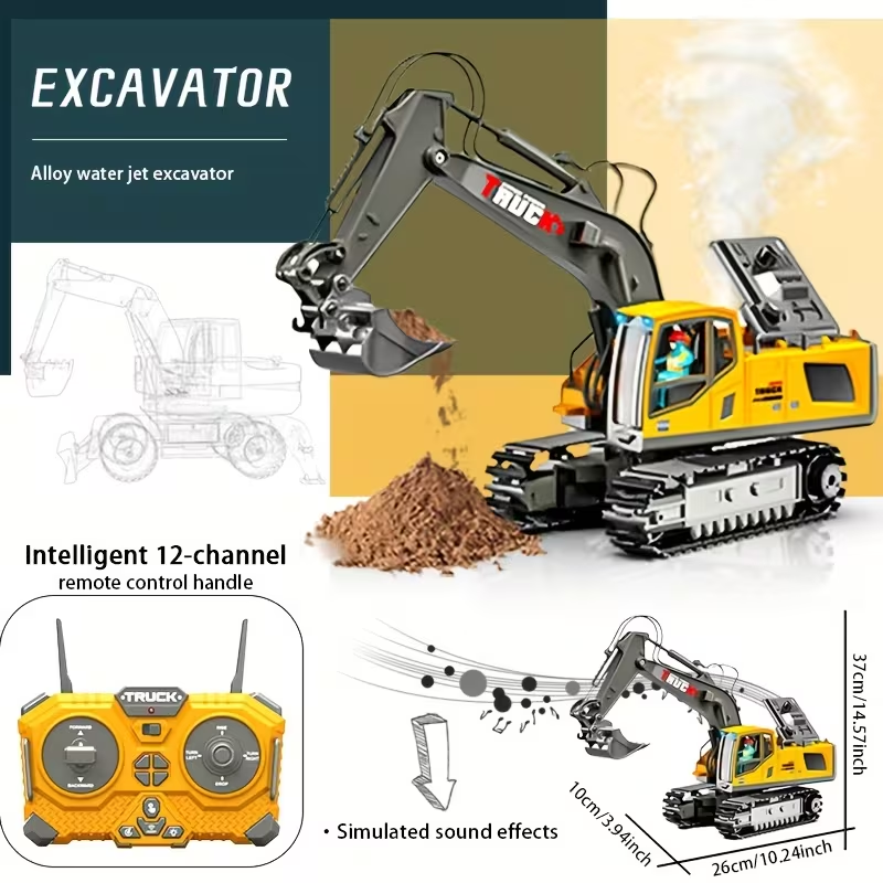 2.4G Remote Control Excavator Alloy Excavator Model Engineering Car Remote Control Car Boy Girl Unlimited V1106-HEWJ-001