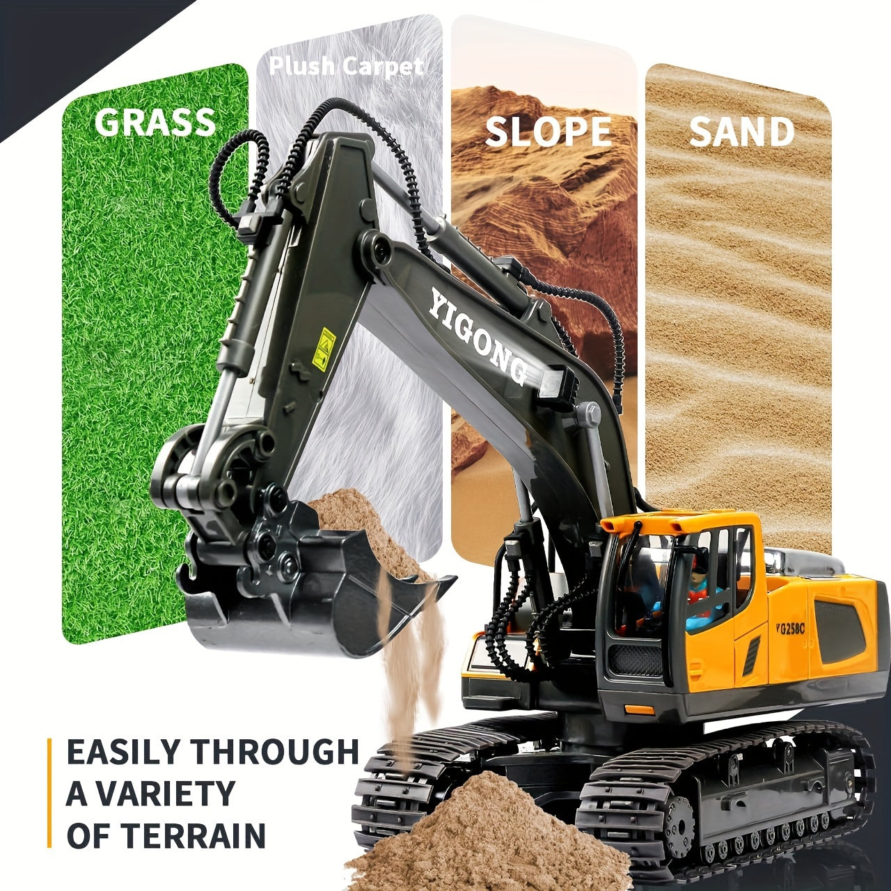 2.4G Remote Control Excavator Alloy Excavator Model Engineering Car Remote Control Car Boy Girl Unlimited V1106-HEWJ-001