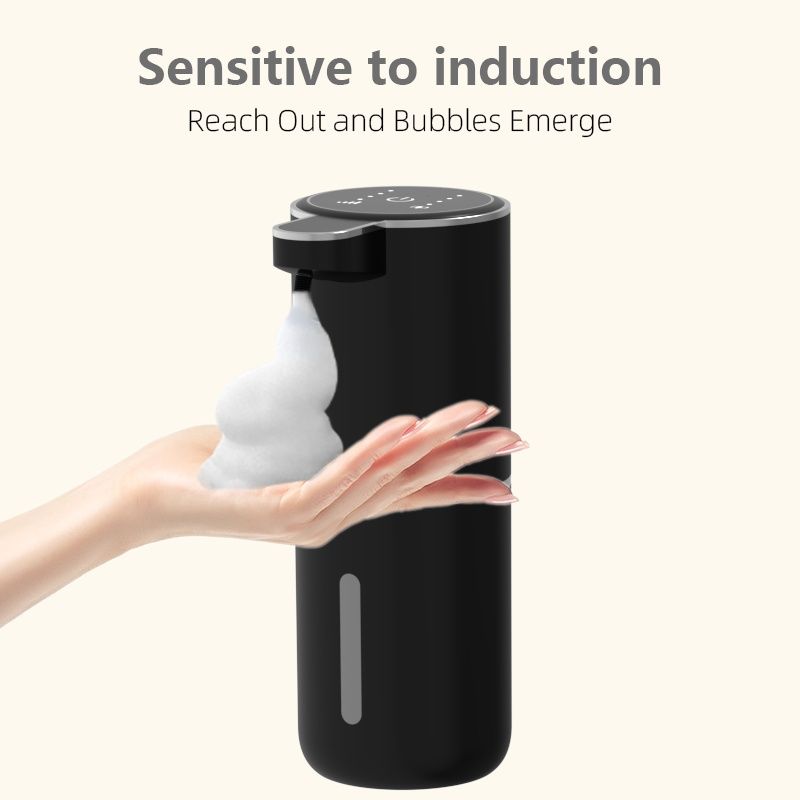 A 400mL bathroom liquid dispenser hand sanitizer sensor rechargeable wall-mounted automatic soap dispenser V1106-HEXS-004