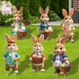 2DFlat, 8pcs Easter Gentleman Rabbit Group Decoration, exquisite shape holding egg basket / carrot rabbit, V1106-HEZS-001