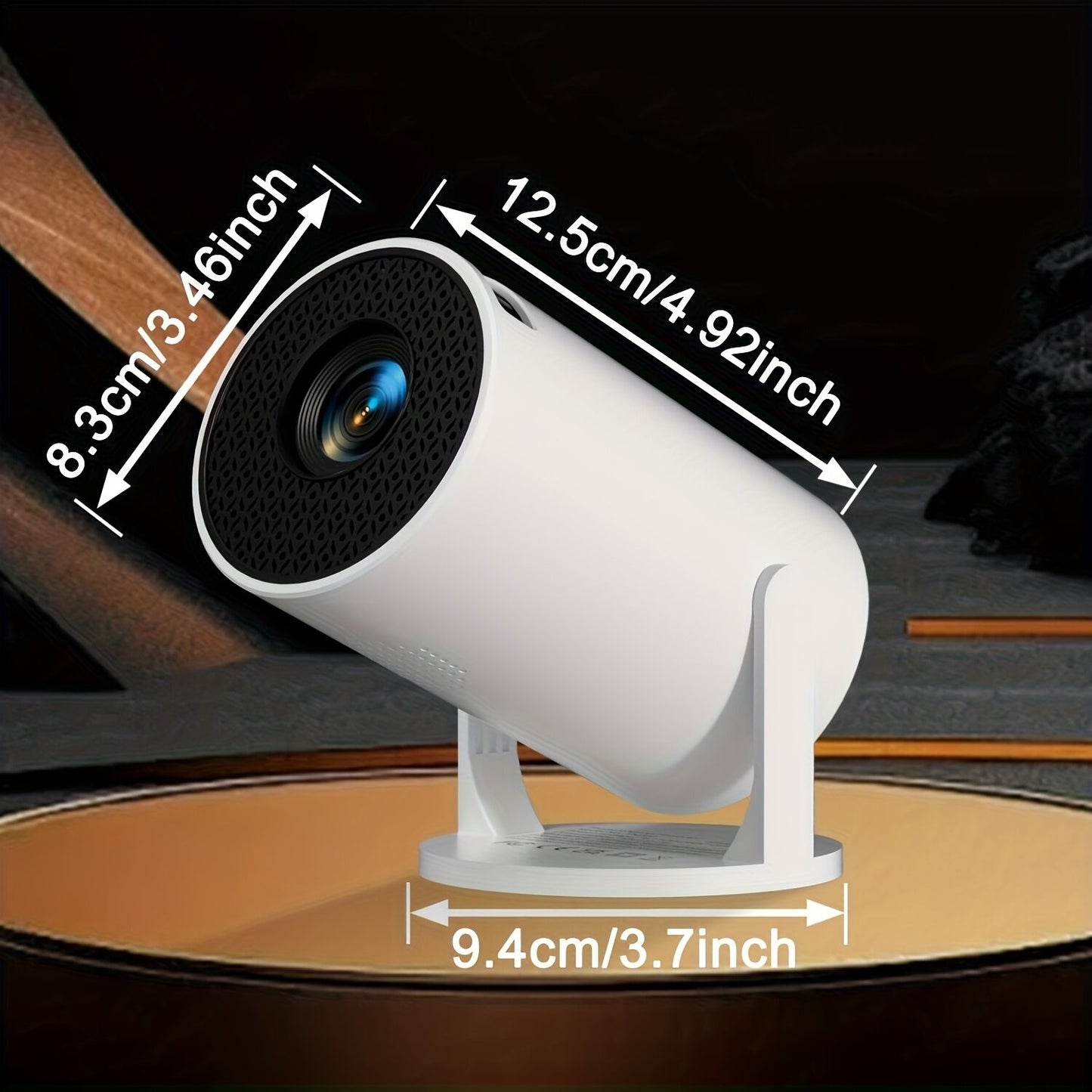 HY300 Pro mini portable projector, native 1280 * 720P support 4K / 350ANSI smart projector, with WiFi 6 BT V1106-HRTY-001