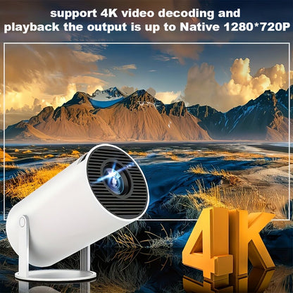 HY300 Pro mini portable projector, native 1280 * 720P support 4K / 350ANSI smart projector, with WiFi 6 BT V1106-HRTY-001