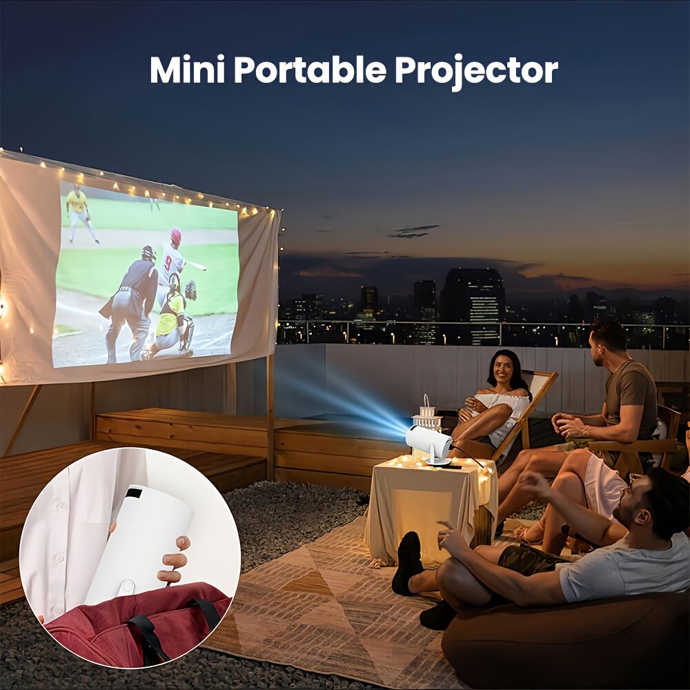 HY300 Pro mini portable projector, native 1280 * 720P support 4K / 350ANSI smart projector, with WiFi 6 BT V1106-HRTY-001